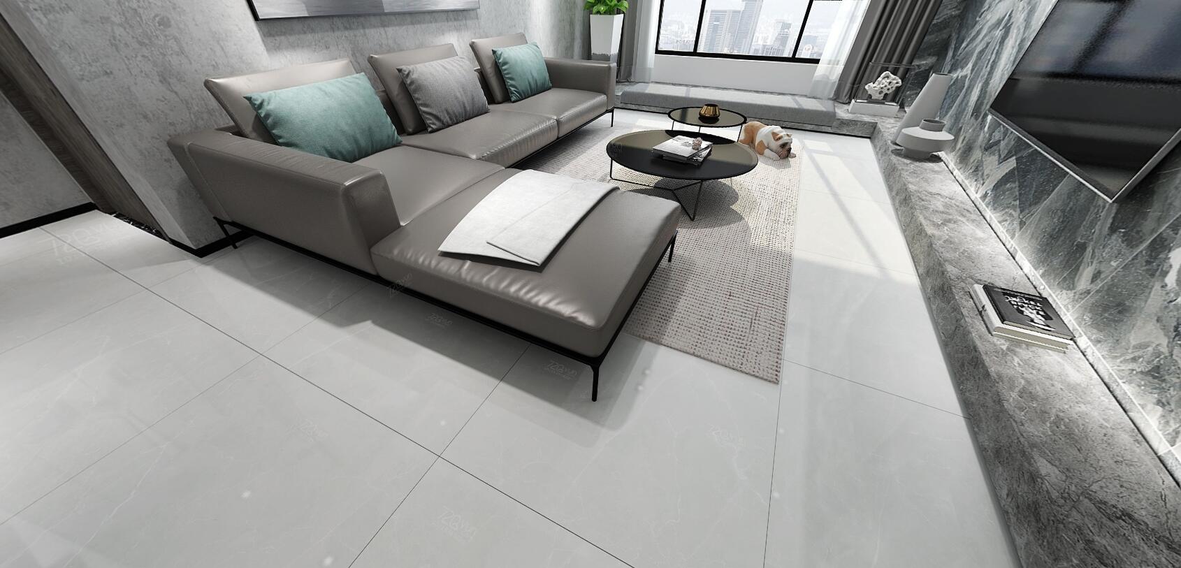 大理石瓷砖阿玛尼-浅灰IPGS90046客厅空间效果图2
